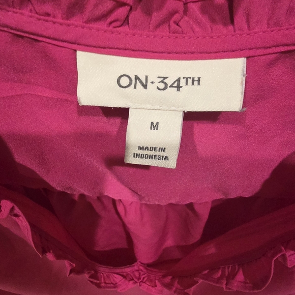 On 34th, Women's Ruffle Sleeve Pink Blouse, M - Picture 4 of 4
